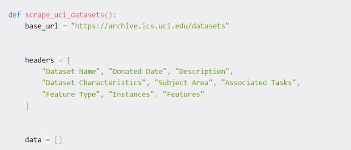 Define the Base URL and CSV Headers