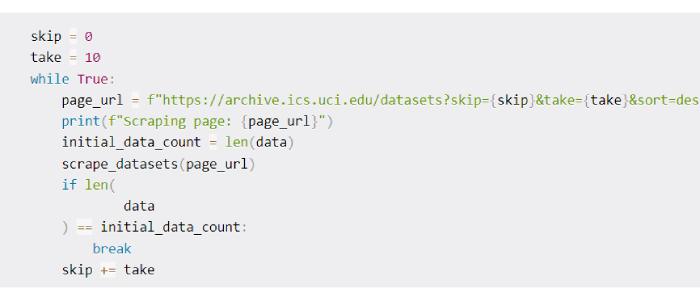 Loop Through Pages Using Pagination Parameters Python