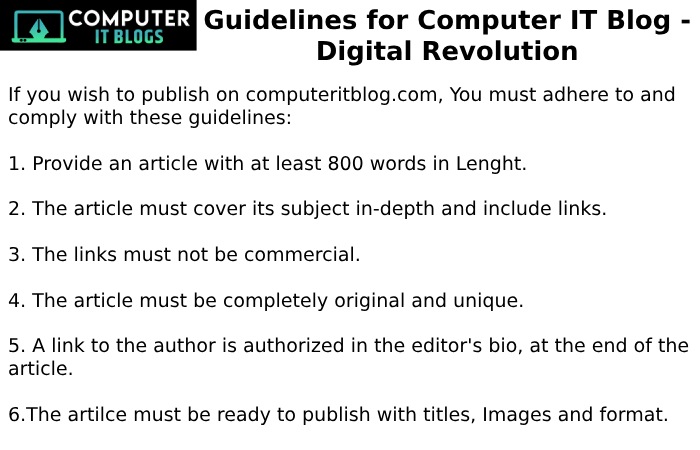 Guidelines for Computer IT Blog - Digital Revolution